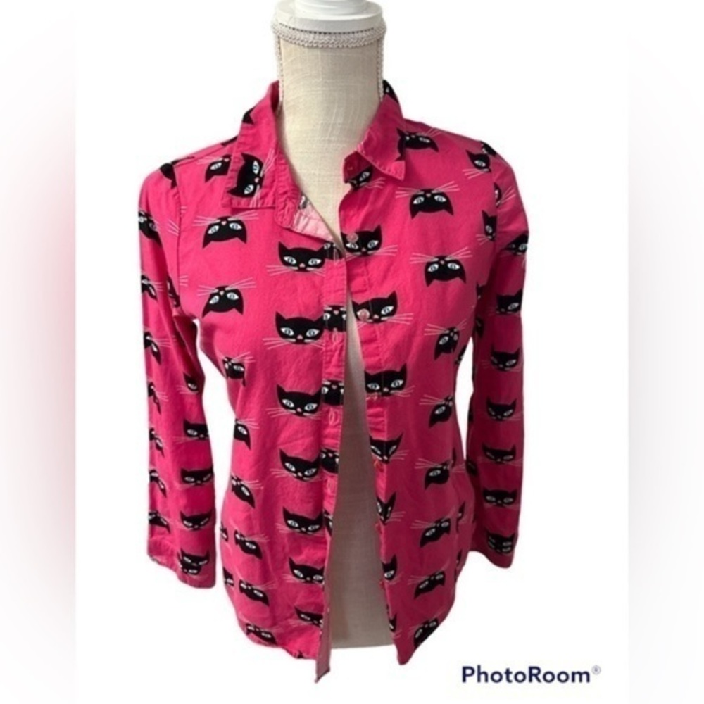 Faded Glory Cat Button Down Shirt. Size XL (youth)
